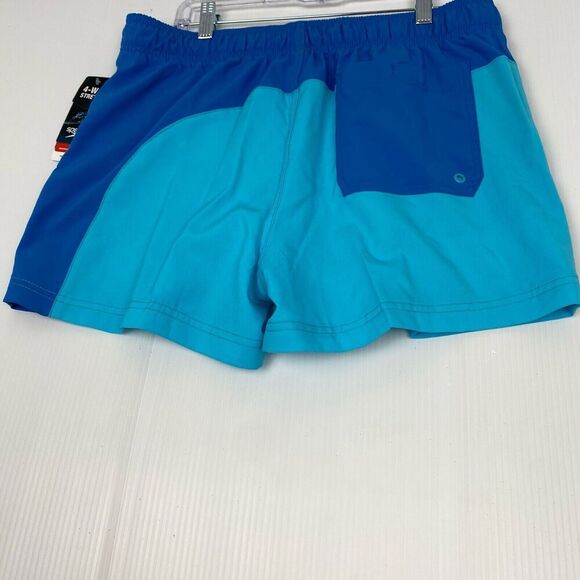 Speedo Men's Swimsuit size L Blue Short Round Solid Block beach UPF 50+ Y2K NEW - Picture 9 of 13
